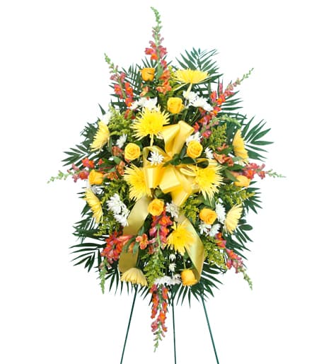 Yellow Tribute Standing Spray